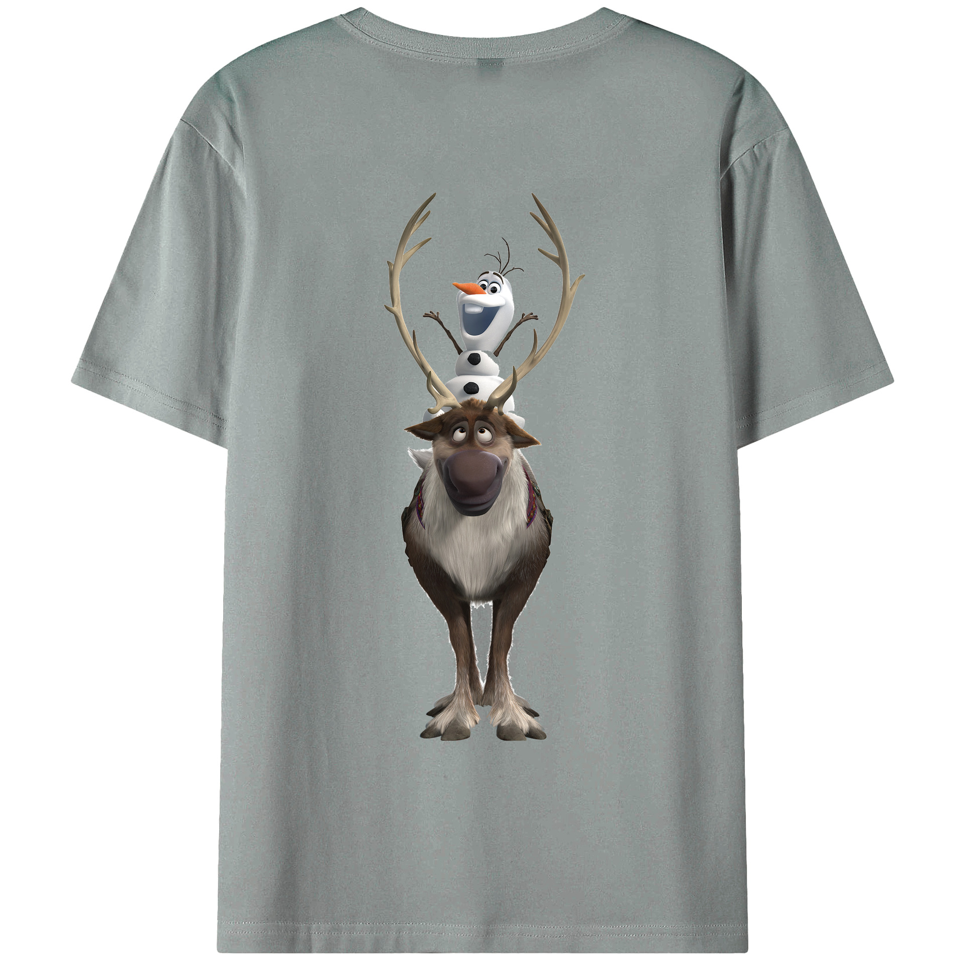 （画像用） アナと雪の女王 アンナ エルサ Frozen Anna Elsa 綿100％ メンズ半袖Tシャツ（バックプリント） 通気性